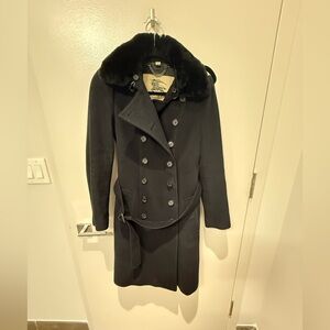 Burberry Cashmere Coat with Mink Collar